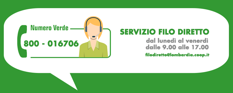 800016706 servizio filo diretto dal lunedì al venerdì dalle 9.00 alle 17.00